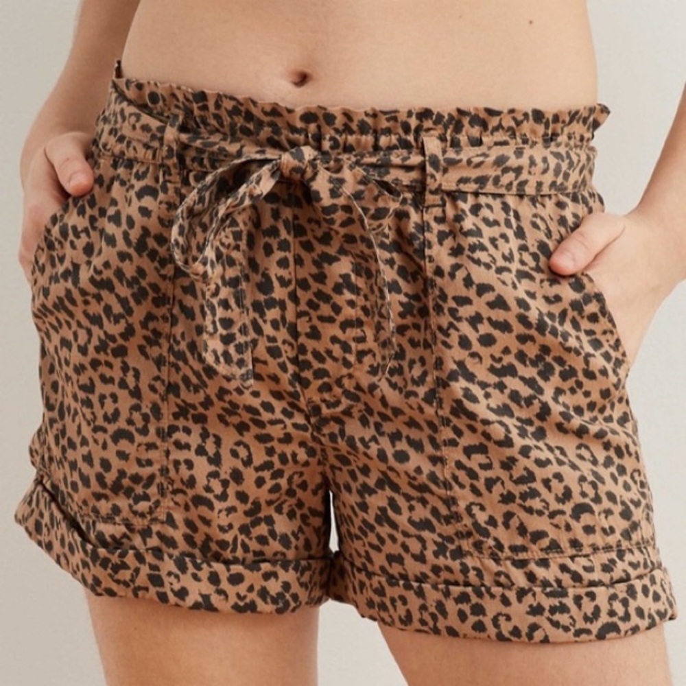 Aerie Camp Short Leopard Print